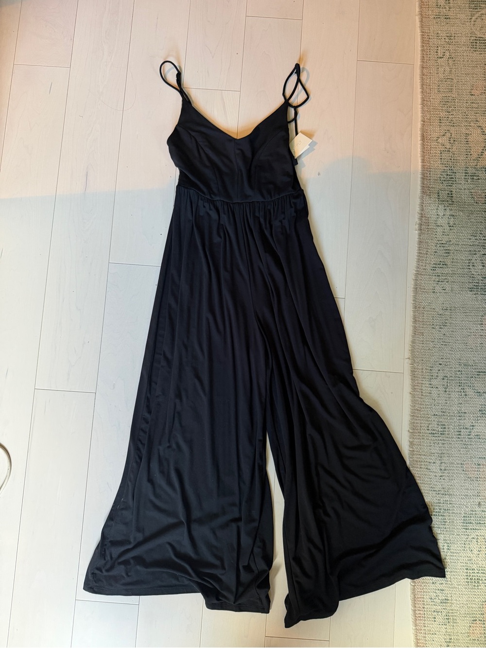 Z Supply Black Spaghetti-Strap Wide-Leg Jumpsuit